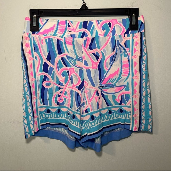 NWT Lilly Pulitzer Skim Blue & Pink Neilah Lounge Shorts Size XXS